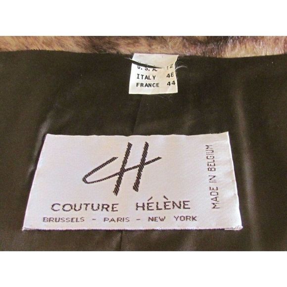Women's Faux Fur Designer C H Couture Helene Brown Faux Mink Fur Coat 12.R - Picture 8 of 16